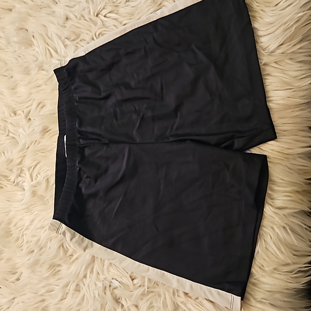 Mandee Sport Shorts – Black w/ White Stripes, Bike-Short Style, Size L